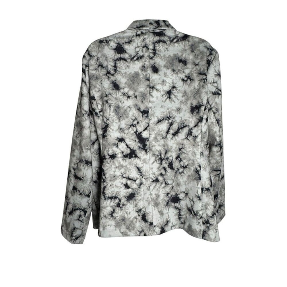 LOGO LORI GOLDSTEIN Gray Blazer Julia Tie Dye Jacket Ponte Knit Gray Size XL - Picture 4 of 9